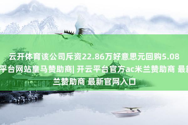 云开体育该公司斥资22.86万好意思元回购5.08万股-开云平台网站皇马赞助商| 开云平台官方ac米兰赞助商 最新官网入口