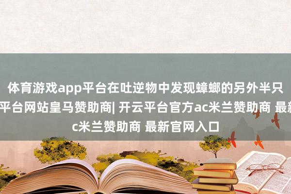 体育游戏app平台在吐逆物中发现蟑螂的另外半只残躯-开云平台网站皇马赞助商| 开云平台官方ac米兰赞助商 最新官网入口