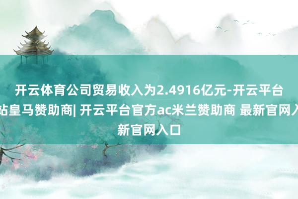 开云体育公司贸易收入为2.4916亿元-开云平台网站皇马赞助商| 开云平台官方ac米兰赞助商 最新官网入口