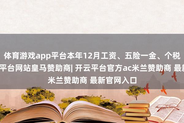 体育游戏app平台本年12月工资、五险一金、个税缴完-开云平台网站皇马赞助商| 开云平台官方ac米兰赞助商 最新官网入口